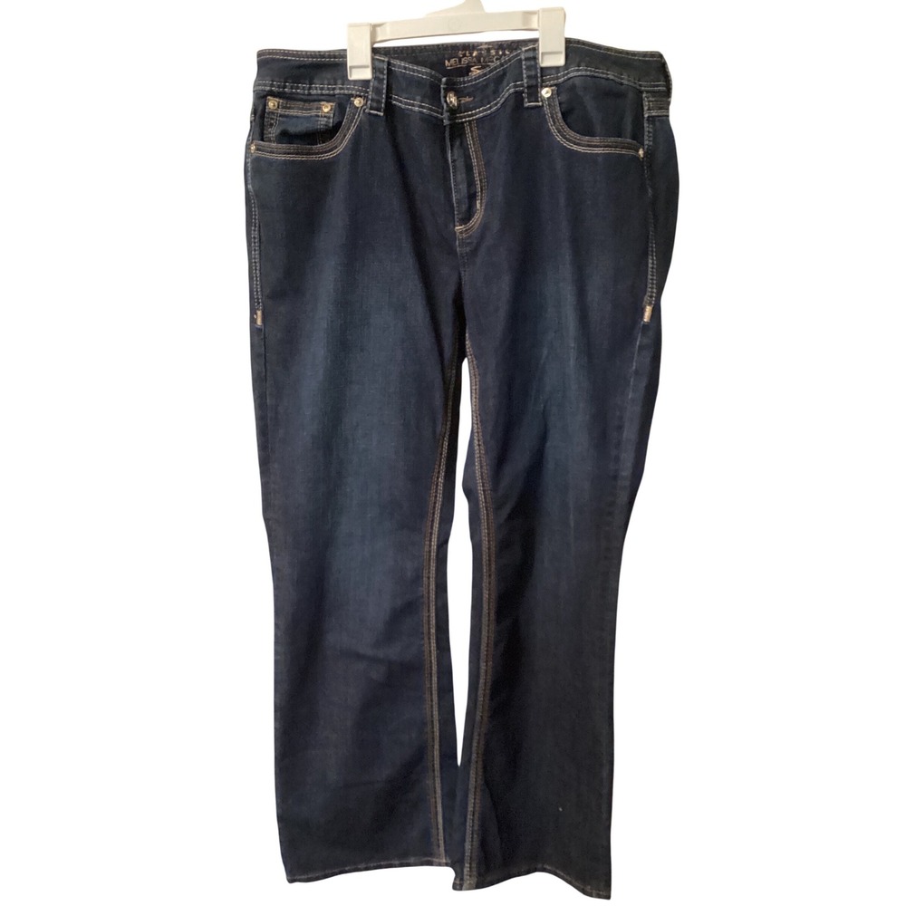 Melissa McCarthy Seven7 Womens 20W Dark Wash Bootcut Jeans Stretch Denim Blue